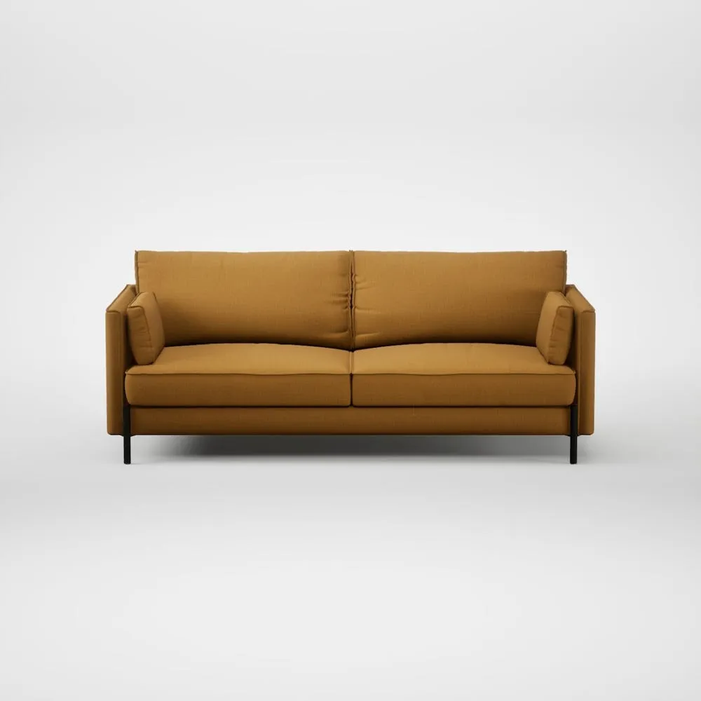 Heal's Tortona 3 Seater Sofa Smart Cotton Linen Sahara Black Feet