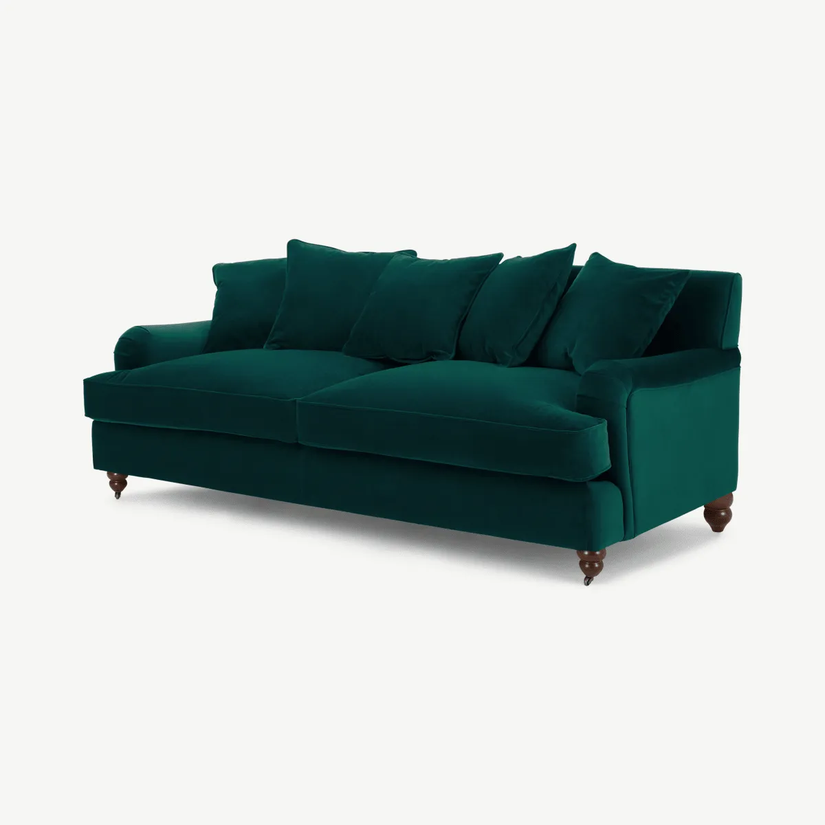 Orson 3 Seater Sofa, Scatterback, Seafoam Blue Velvet 