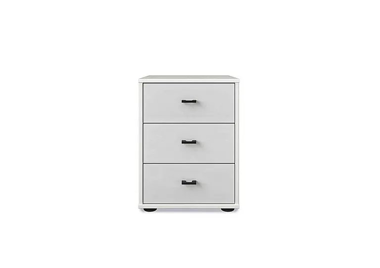 Dallas 40cm 3 Drawer Glass Bedside Cabinet