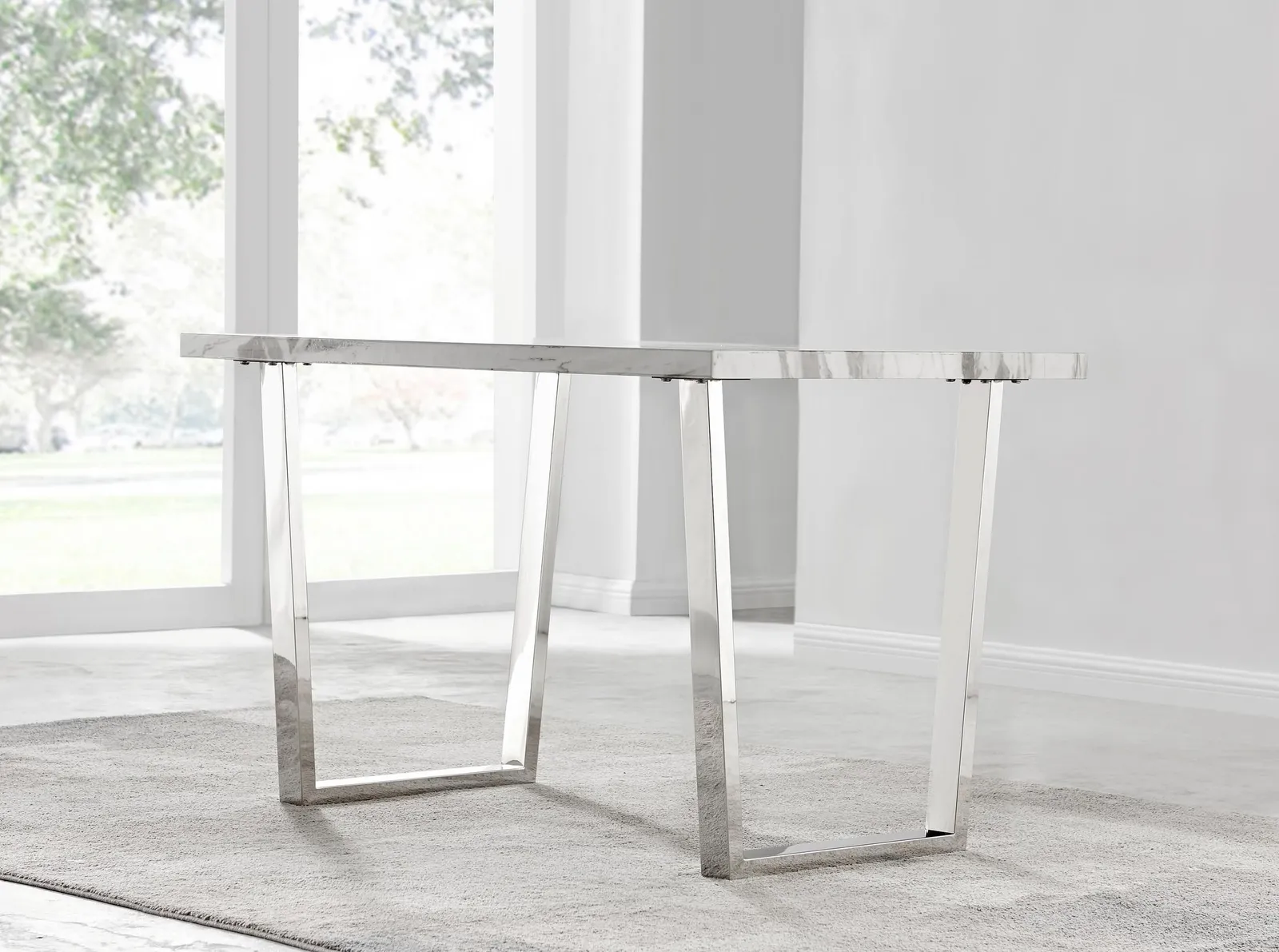 FurnitureboxUK Kylo 120cm 4-Seater Rectangular Dining Table With U Legs in Off-White 3