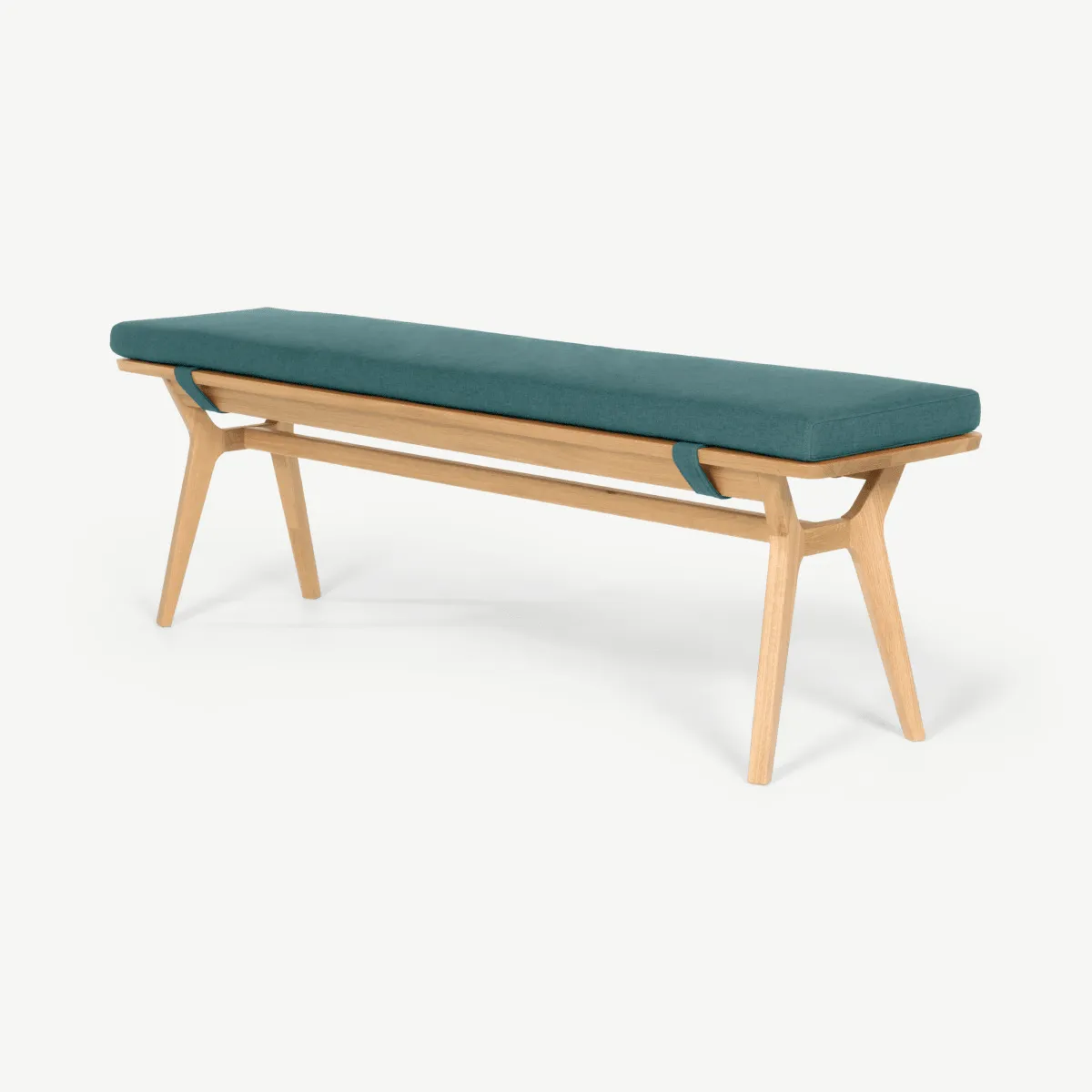 Jenson Bench, Oak and Mineral Blue