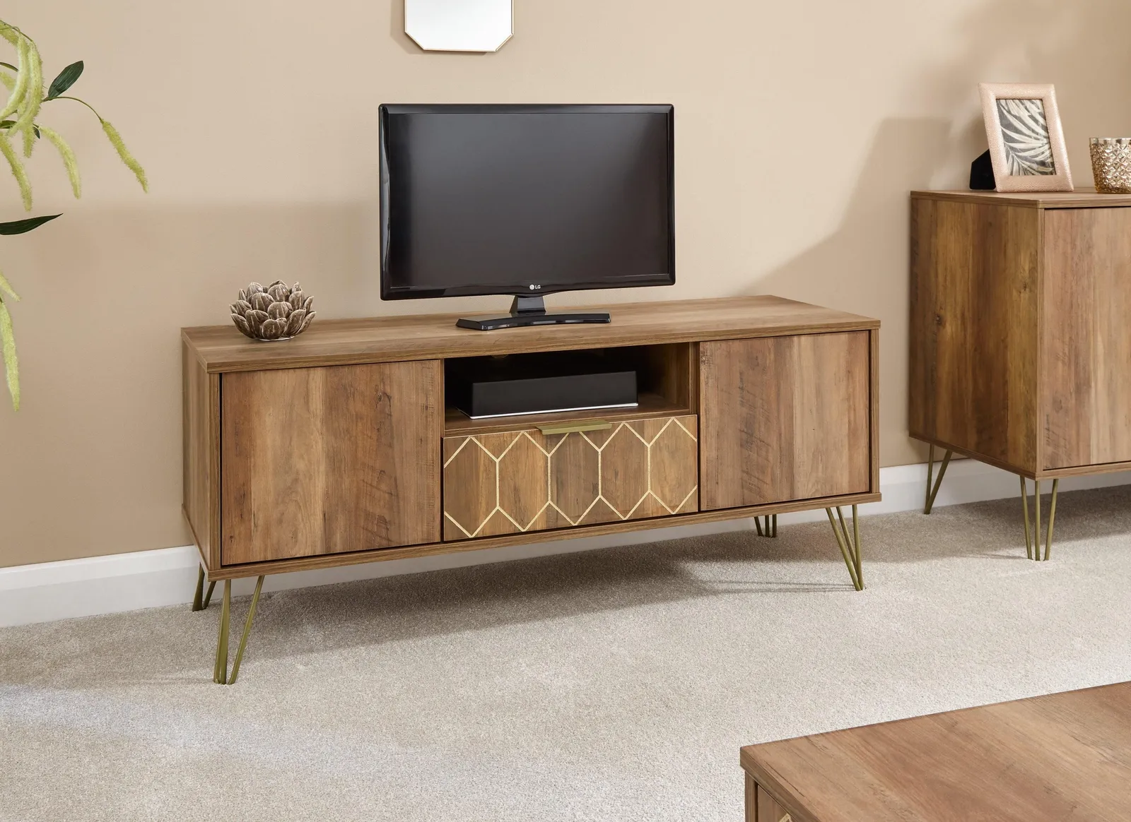 GFW Orleans 1 Drawer TV Stand in Brown