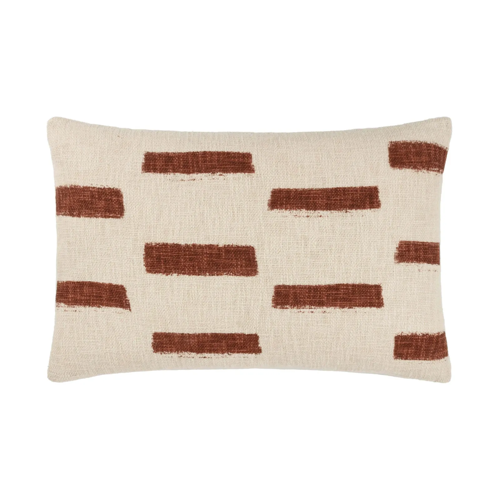 Printed Slub Cotton Feather Cushion - Pecan