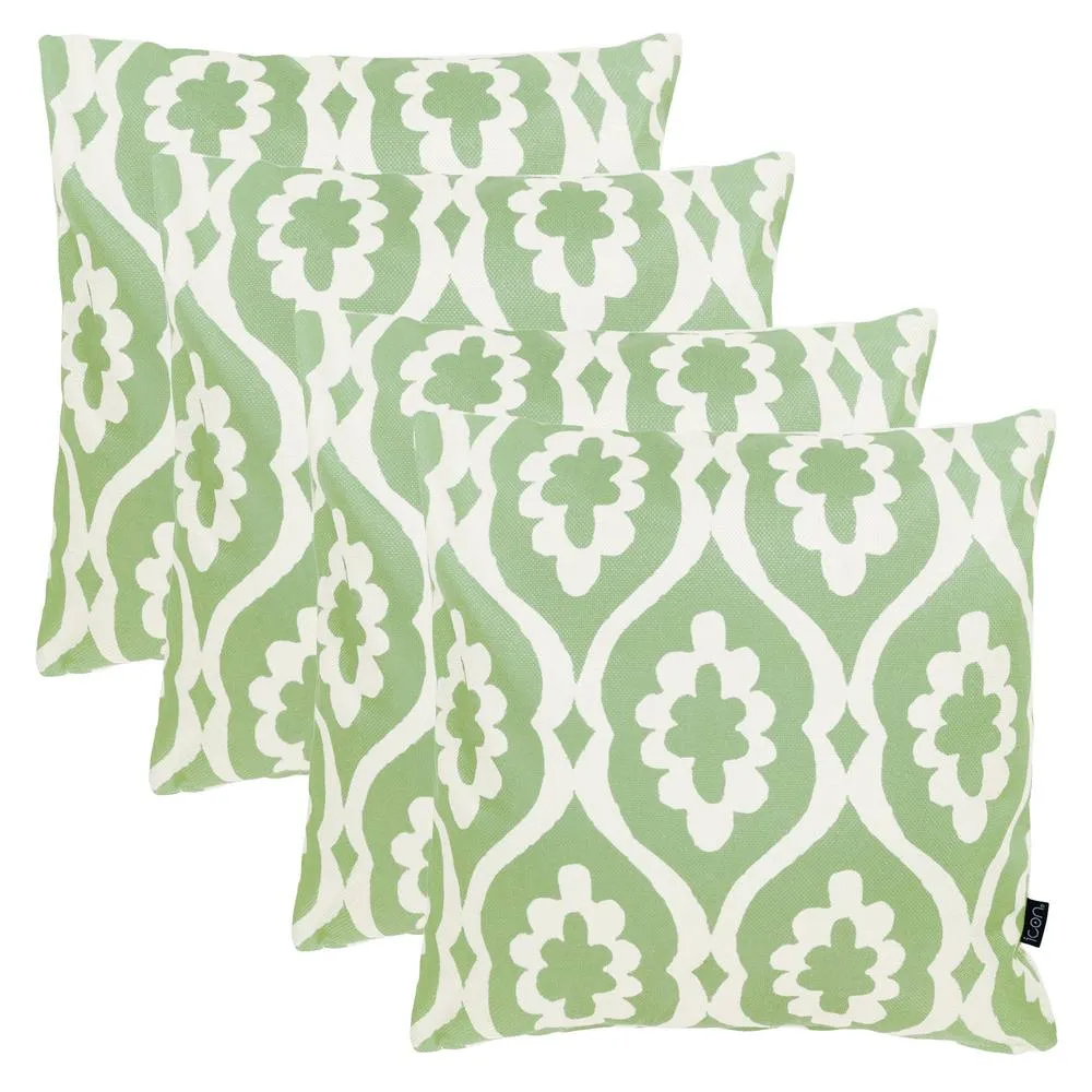 icon 4 Pack Cushion 43x43 Kyoto Fabric - Damask in Green