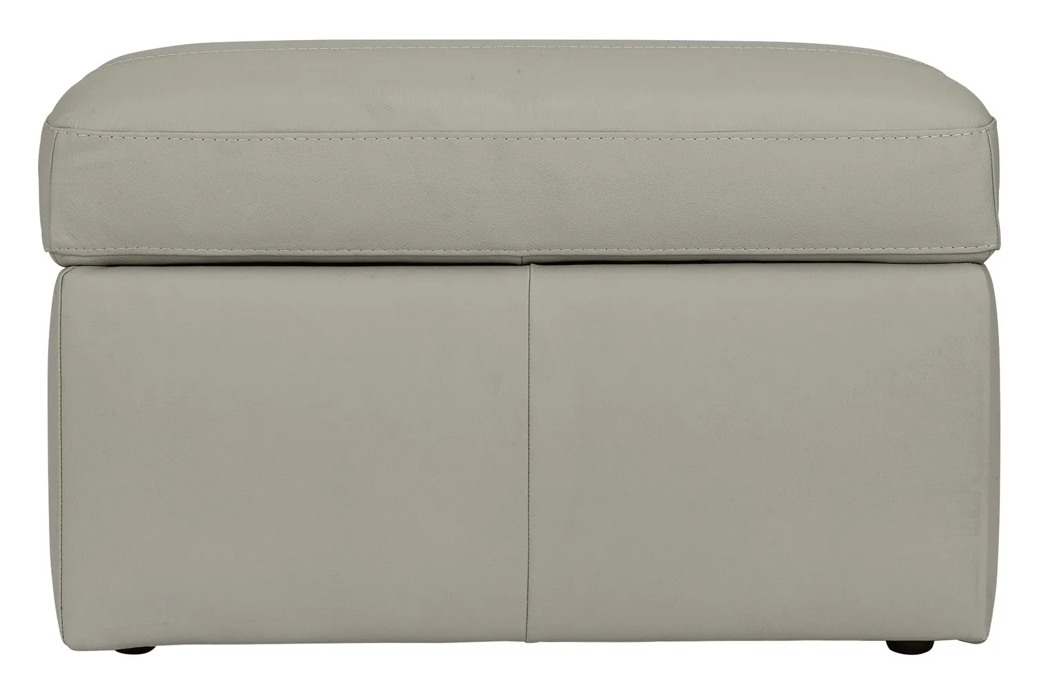 Habitat Gabe Leather Storage Footstool - Grey