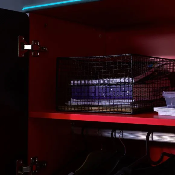 X Rocker Carbon Tek Wardrobe with Neo Fibre LED 6