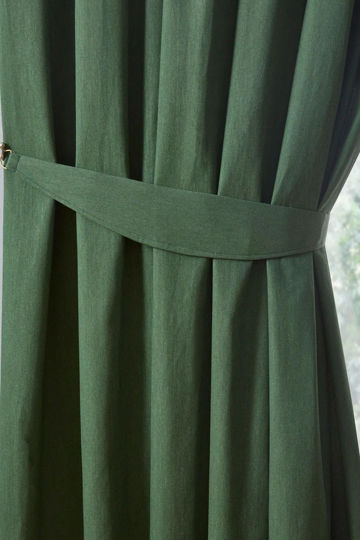 Fusion 'Dijon' Thermal & Blackout Fully Lined Pencil Pleat Curtains in Bottle Green 3