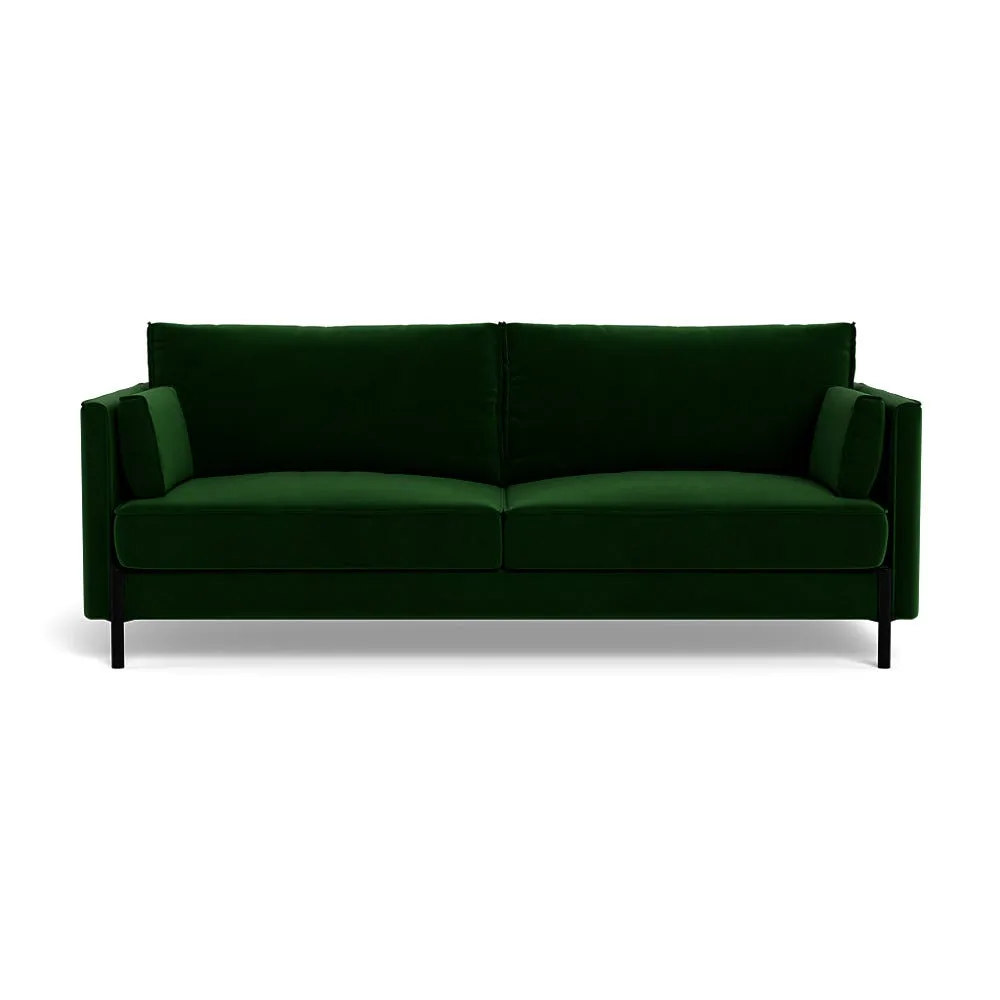 Heal's Tortona 3 Seater Sofa Smart Velvet Forest Black Feet 1