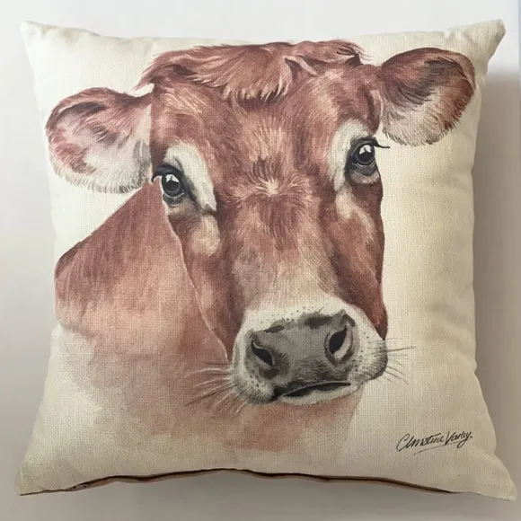 Christine Varley Jersey Cow Square Cushion 2