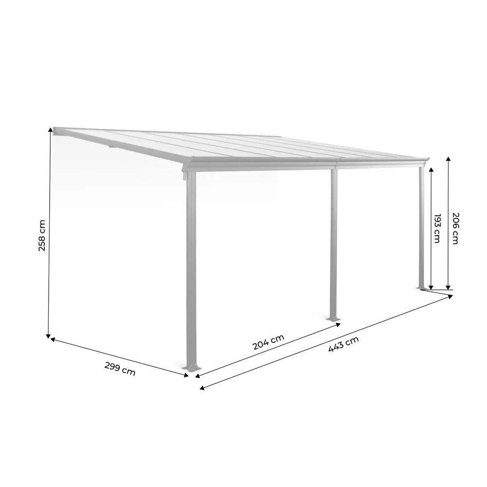 sweeek 3x4m aluminium lean-to pergola with gutter in Dark Grey 5