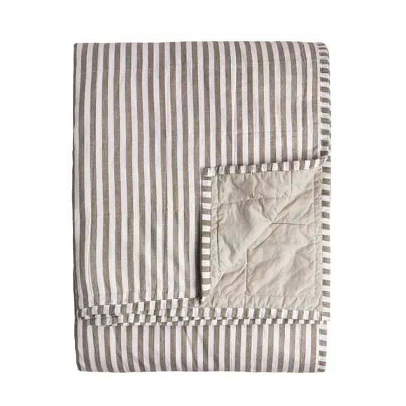 Yard Hebden Stripe 100% Cotton Bedspread 4