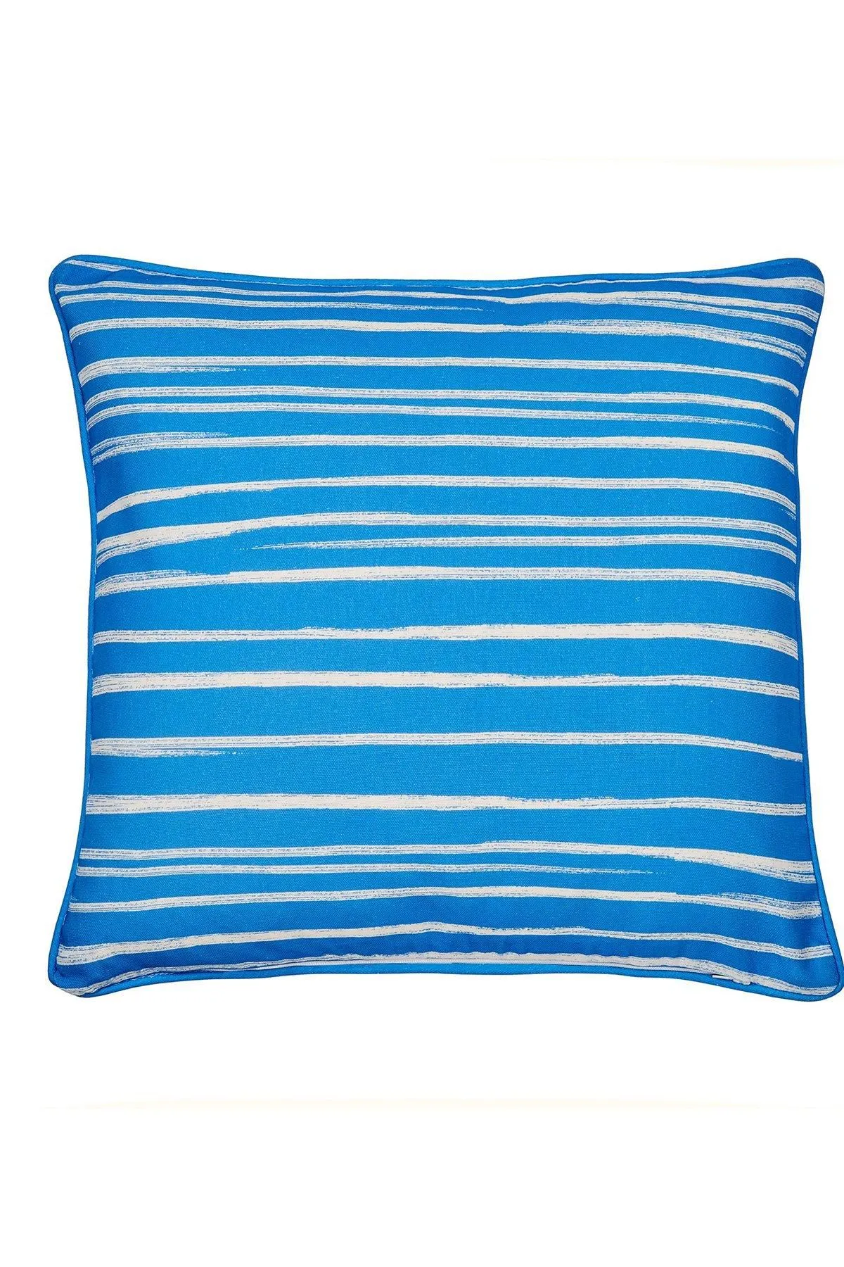 Fusion 'Beach Huts' Outdoor Water & UV Resistant Garden Filled Bench Cushion in Blue 3