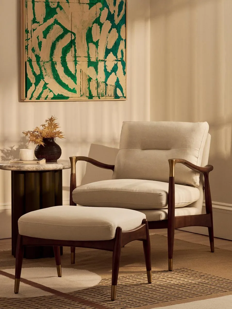Theodore Armchair, Linen, Natural