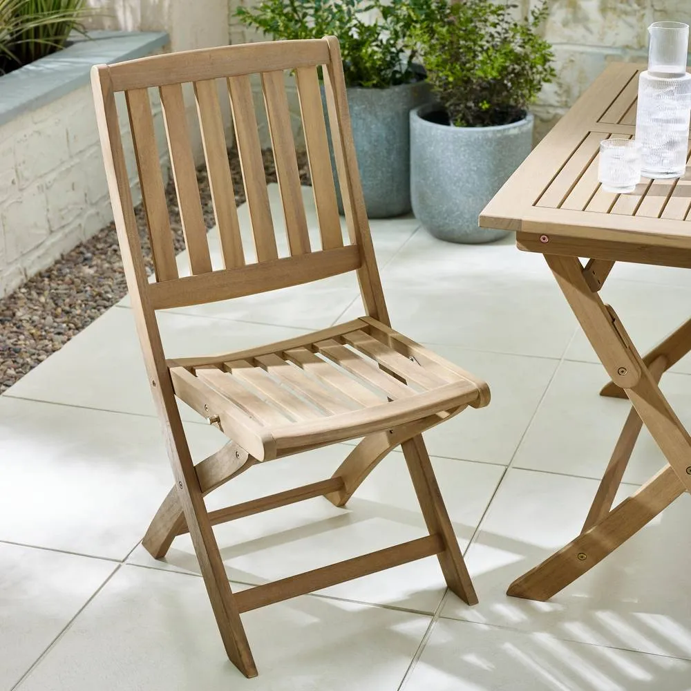 FurnitureboxUK Asa + Hamburg Wood Table & 4 Chairs Outdoor Dining Set in Light Brown 5
