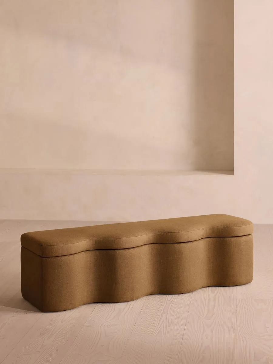 Eli Storage Bench, Linen, Ochre