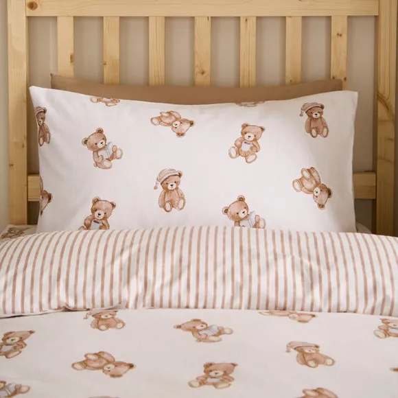 Catherine Lansfield Teddy Bear Brushed Cotton Duvet Cover & Pillowcase Set 3