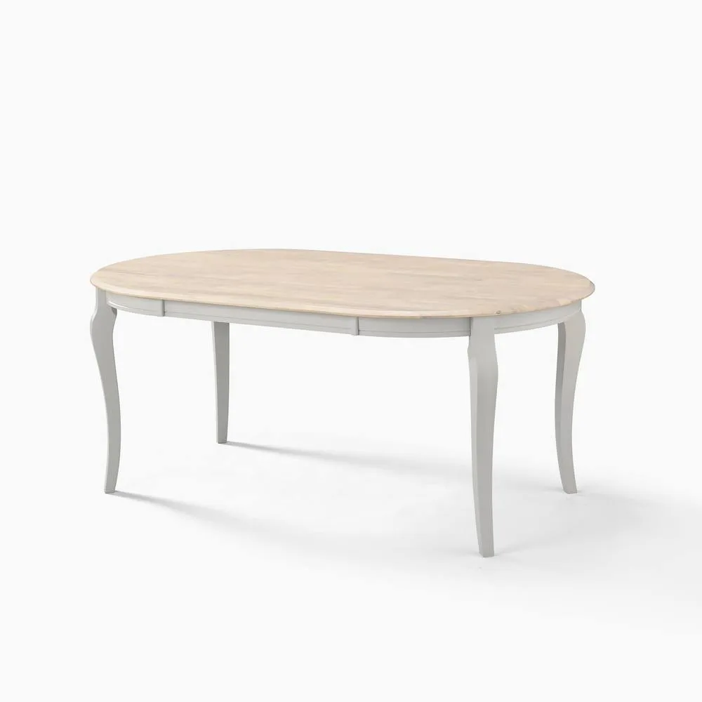 FurnitureboxUK Newport Whitewashed Oval Dining Table 6 Light Grey Millford Chairs 3