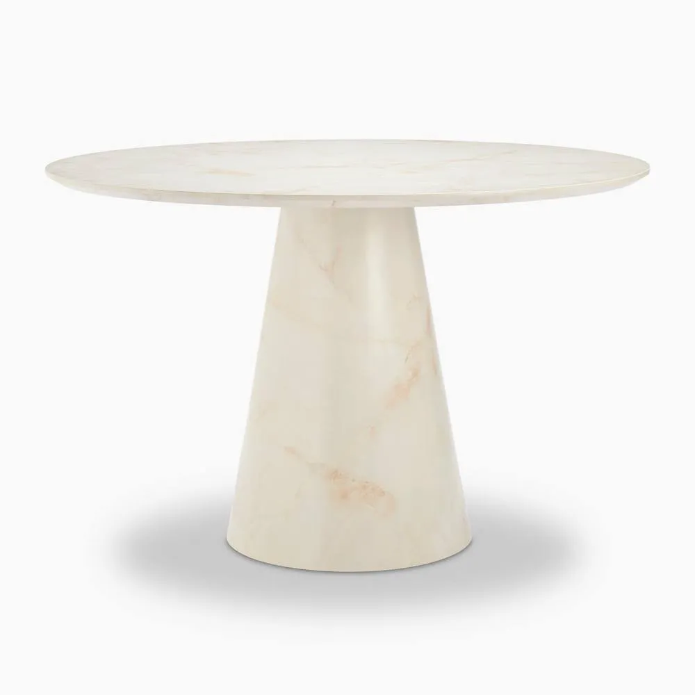 FurnitureboxUK Palma Round 4-6 Seater Pedestal Dining Table in Cream 3