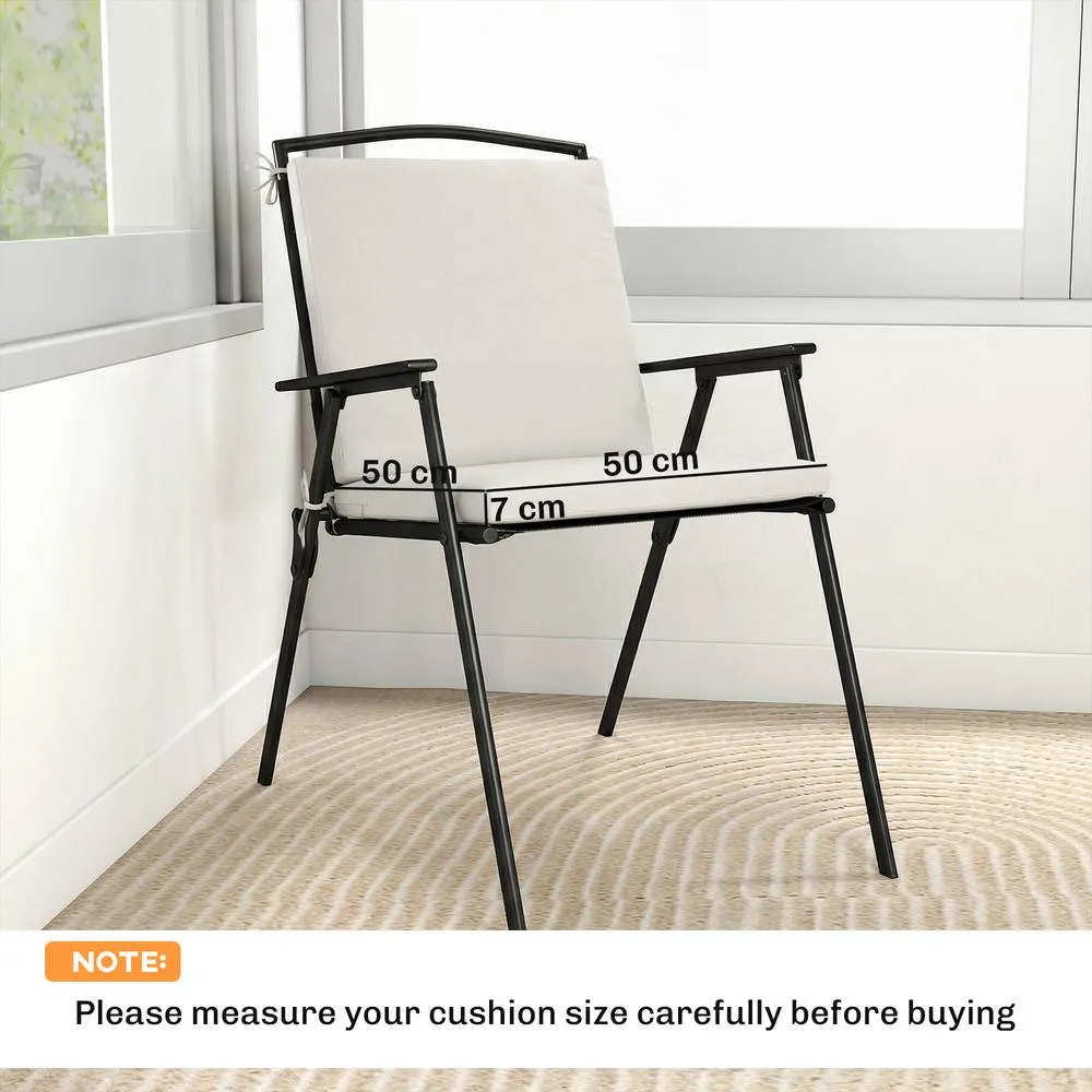 OUTSUNNY 2Pcs Garden Chair Cushions, Waterproof Seat Pads in Cream 3