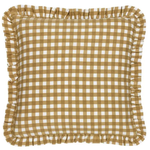 Furn. Maude Gingham Cotton Square Cushion 5