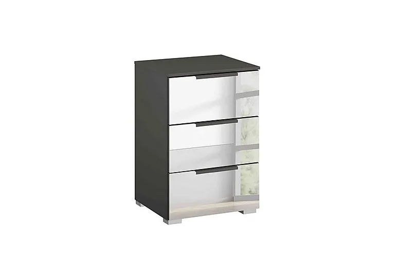 Rio 40cm 3 Drawer Bedside Cabinet - Graphite