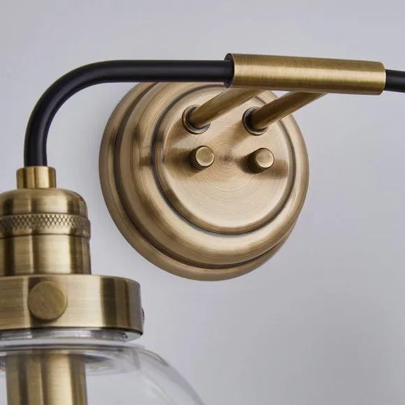 Broden Bathroom 2 Light Wall Light Antique Brass 4