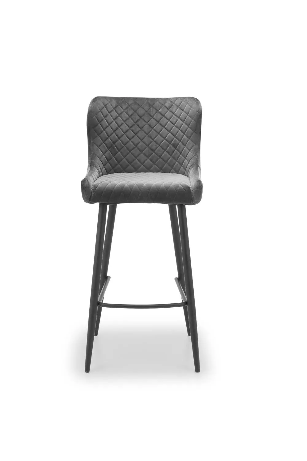 Julian Bowen Luxe Diamond Quilted Upholstered Bar Stool (Set of 2) in Grey 4