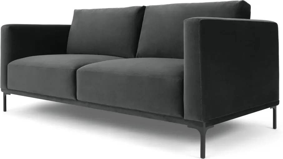 Milo Large 2 Seater Sofa, Midnight Grey Velvet
