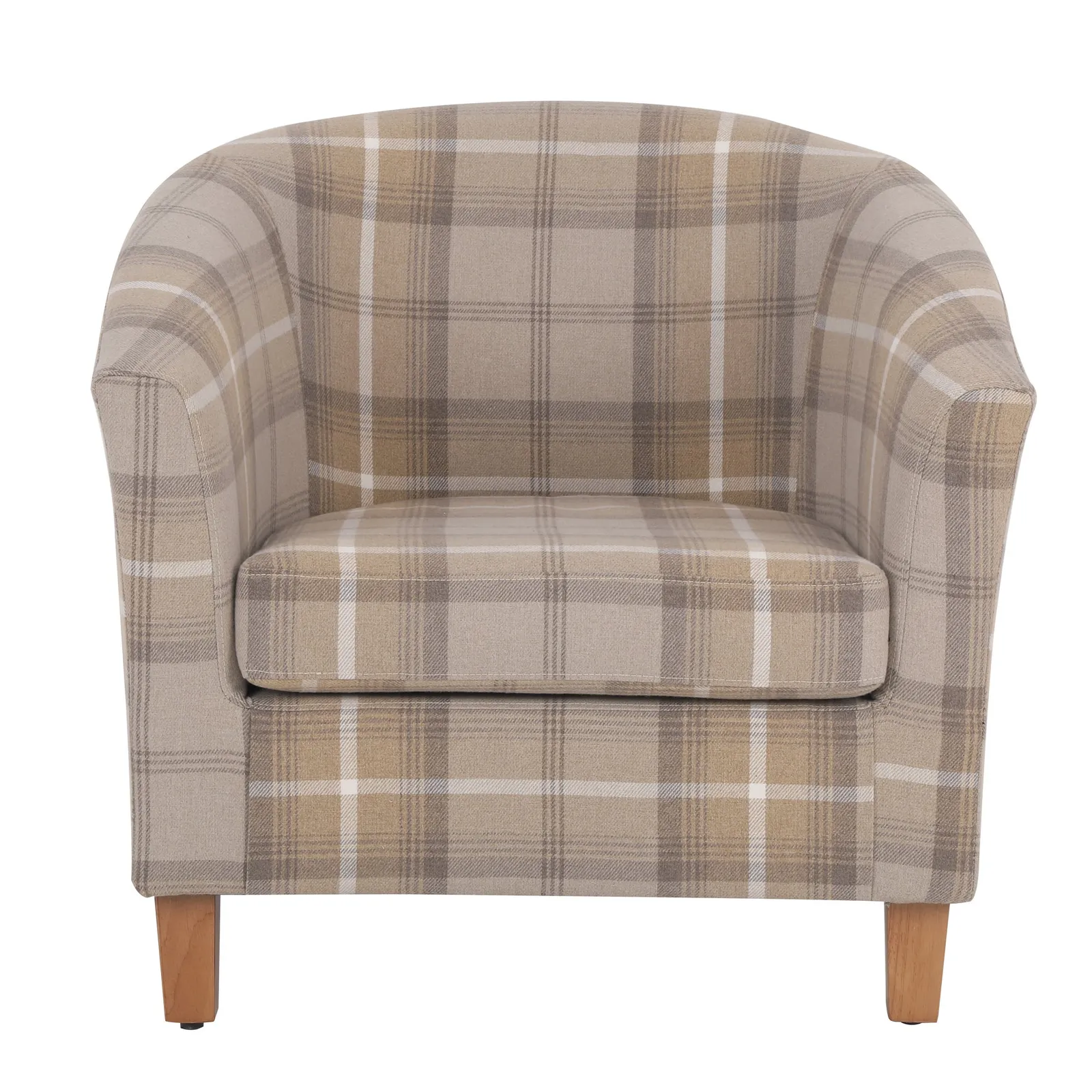 Castlebay Tub Chair - Natural Beige and White
