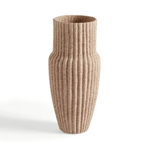 Ribbed Stone Vase 3
