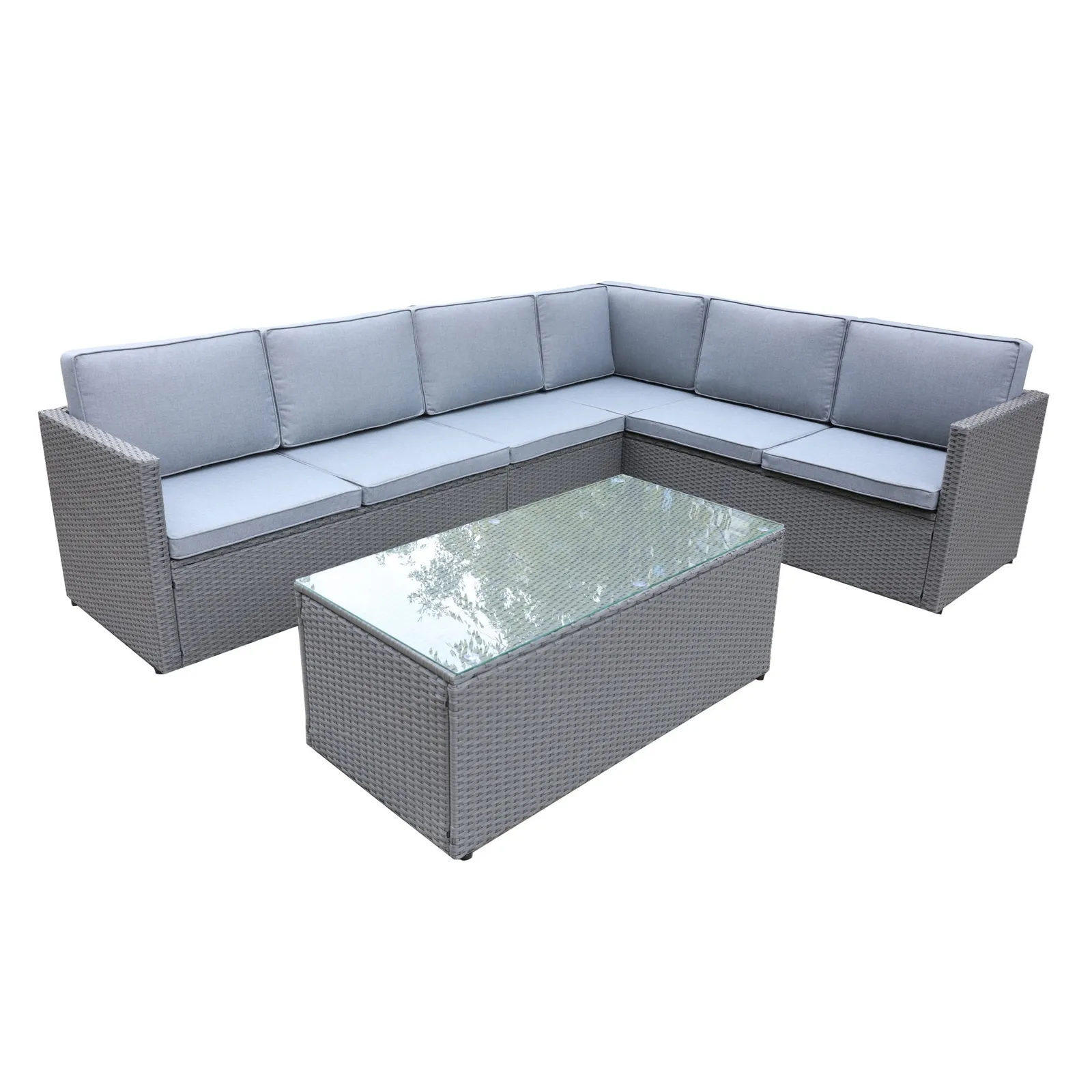 Berlin 6 Seater Grey Corner Lounging Set Grey