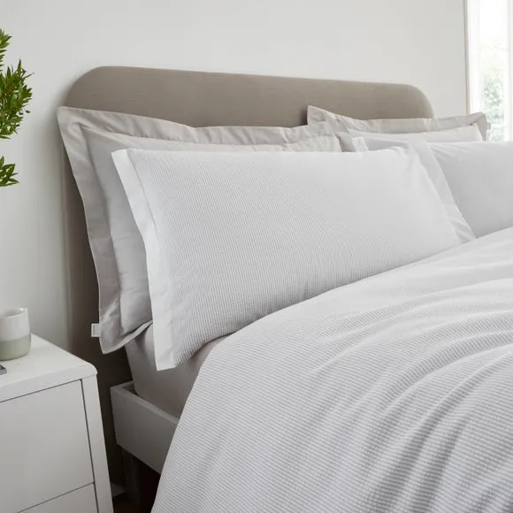 Bianca Seersucker Woven Stripe 100% Cotton Duvet Cover & Pillowcase Set 2