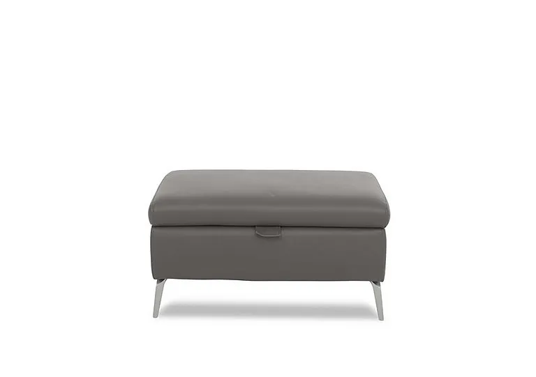 Daytona Leather Storage Footstool - Elephant