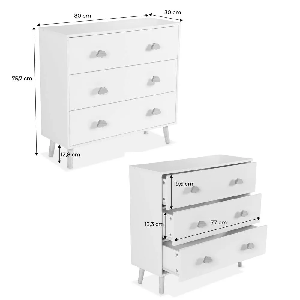 sweeek Children's chest of 3 drawers in White 6