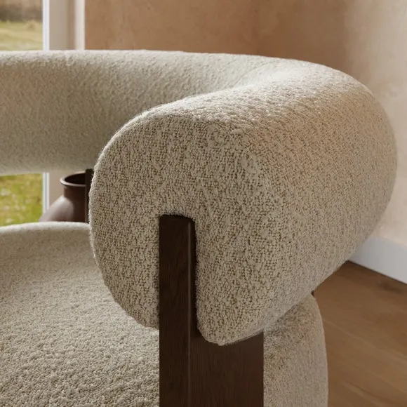 Fallon Tonal Boucle Bolster Accent Chair 4