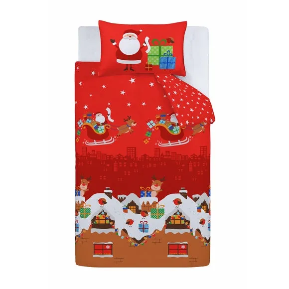 Catherine Lansfield Santas Christmas Presents Duvet Cover and Pillowcase Set 5