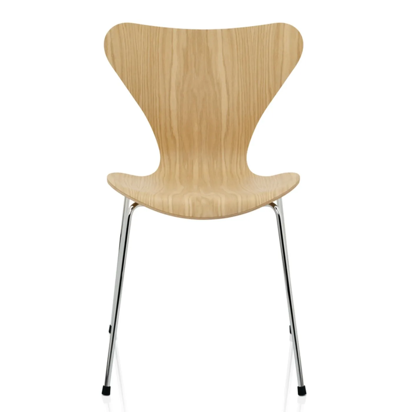 Fritz Hansen Series 7 Chair Clear Lacquered Veneer Oak Chrome Legs