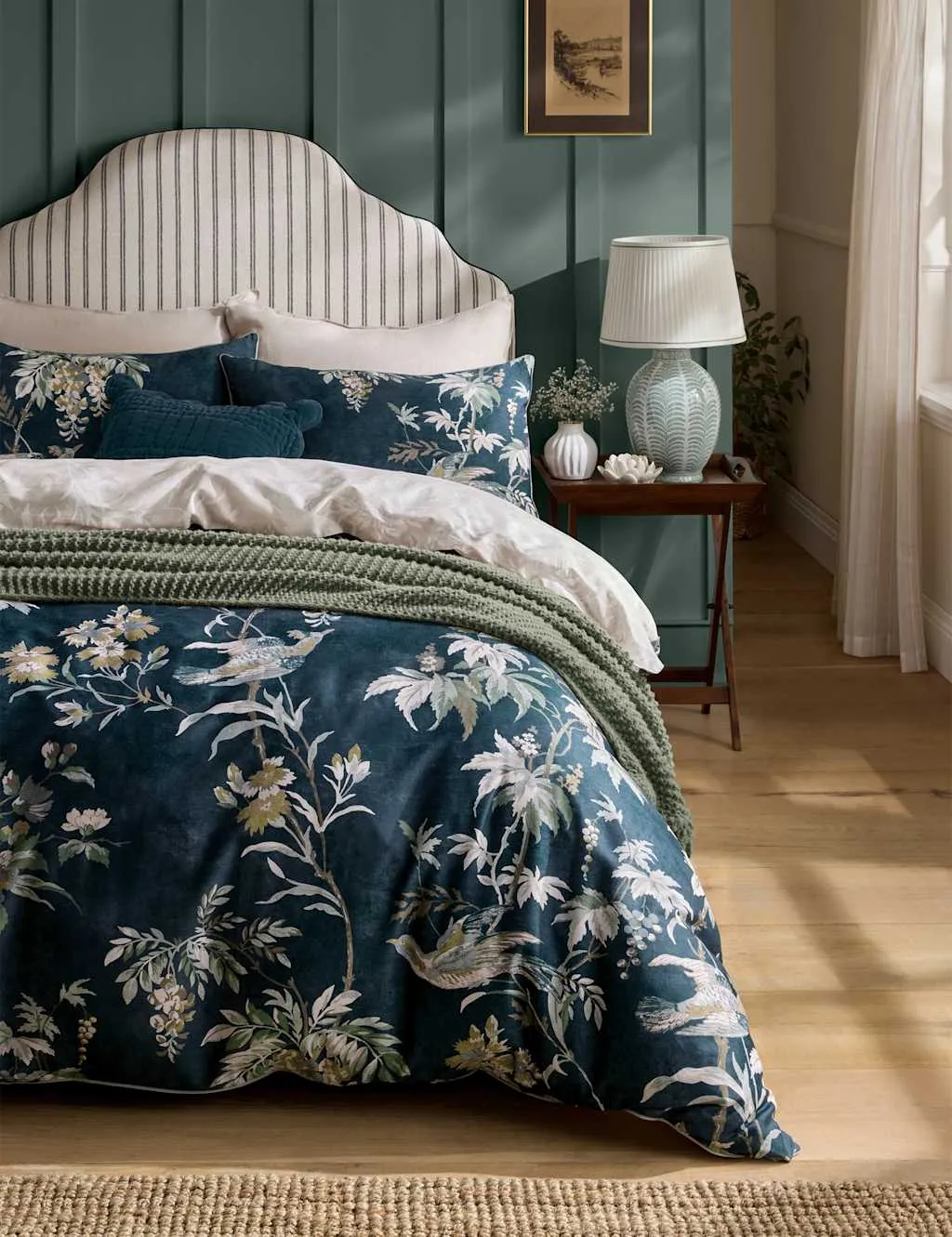 Laura Ashley Pure Cotton Attleton Bedding Set Blue Mix