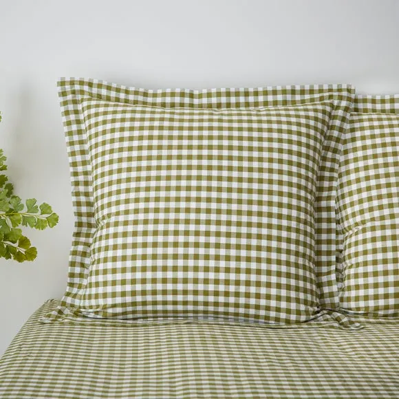 Portloe Gingham Woven 100% Cotton Continental Pillowcase 1