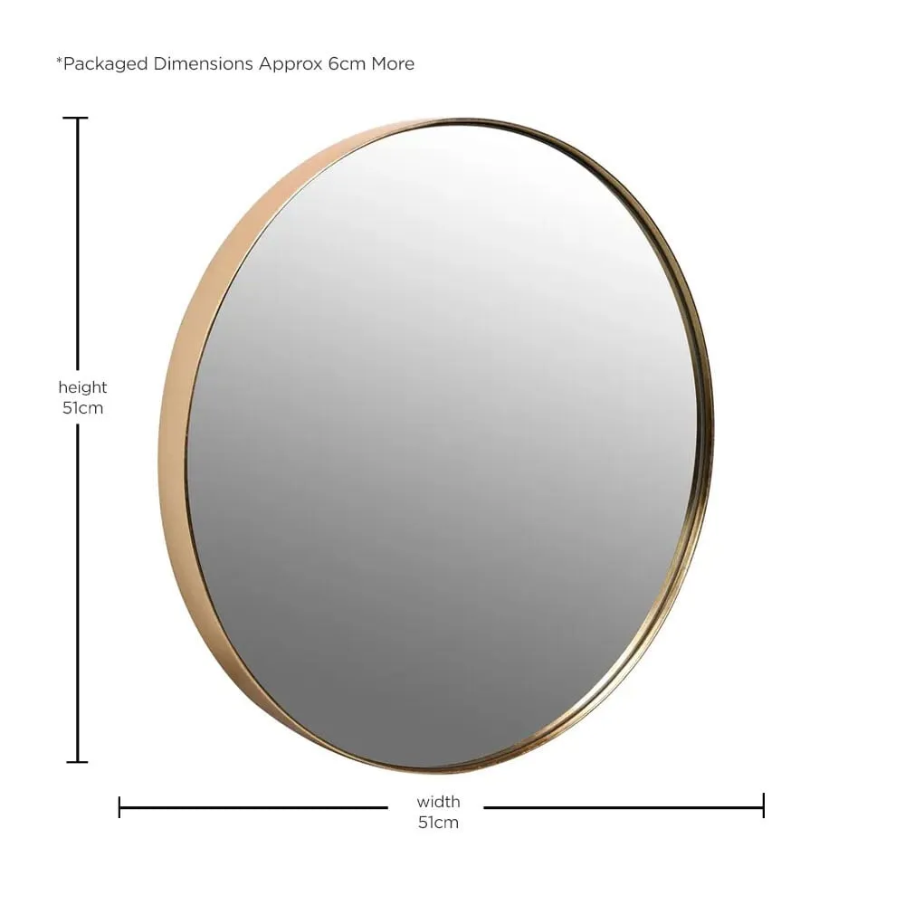 Gold Rim Mirror, Round Metal | Barker & Stonehouse 3