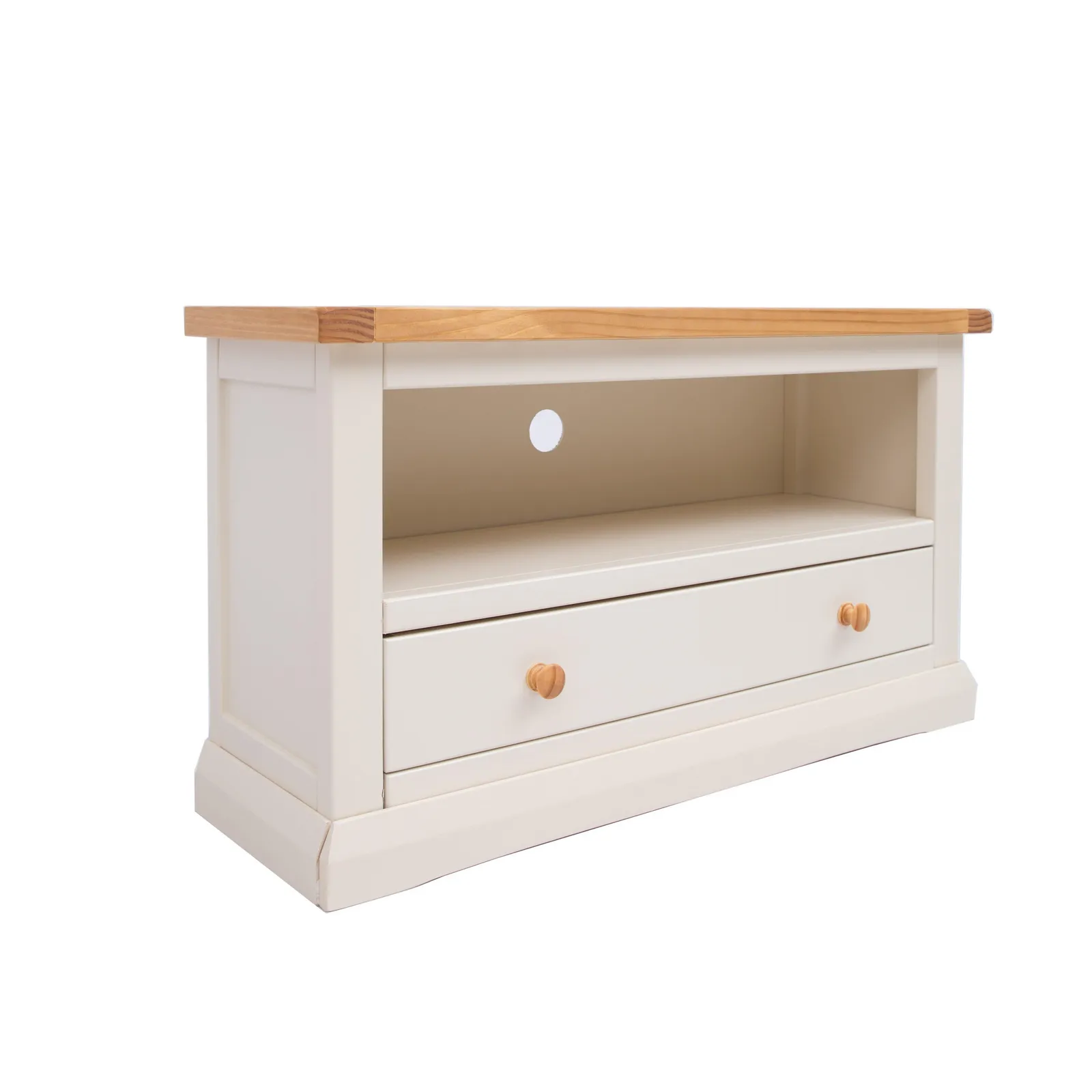 Cabinet Bits Castelli Off-White 1 Drawer TV Cabinet Wood Knob 2