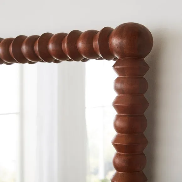 Turned Mango Wood Rectangle Wall Mirror 2