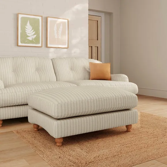 Martha Chunky Chenille Stripe Footstool 1