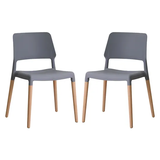 Riva Grey Finish Dining Chairs In Pair