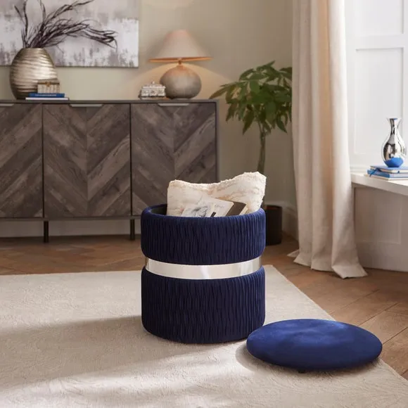 Eden Velvet Storage Footstool 2