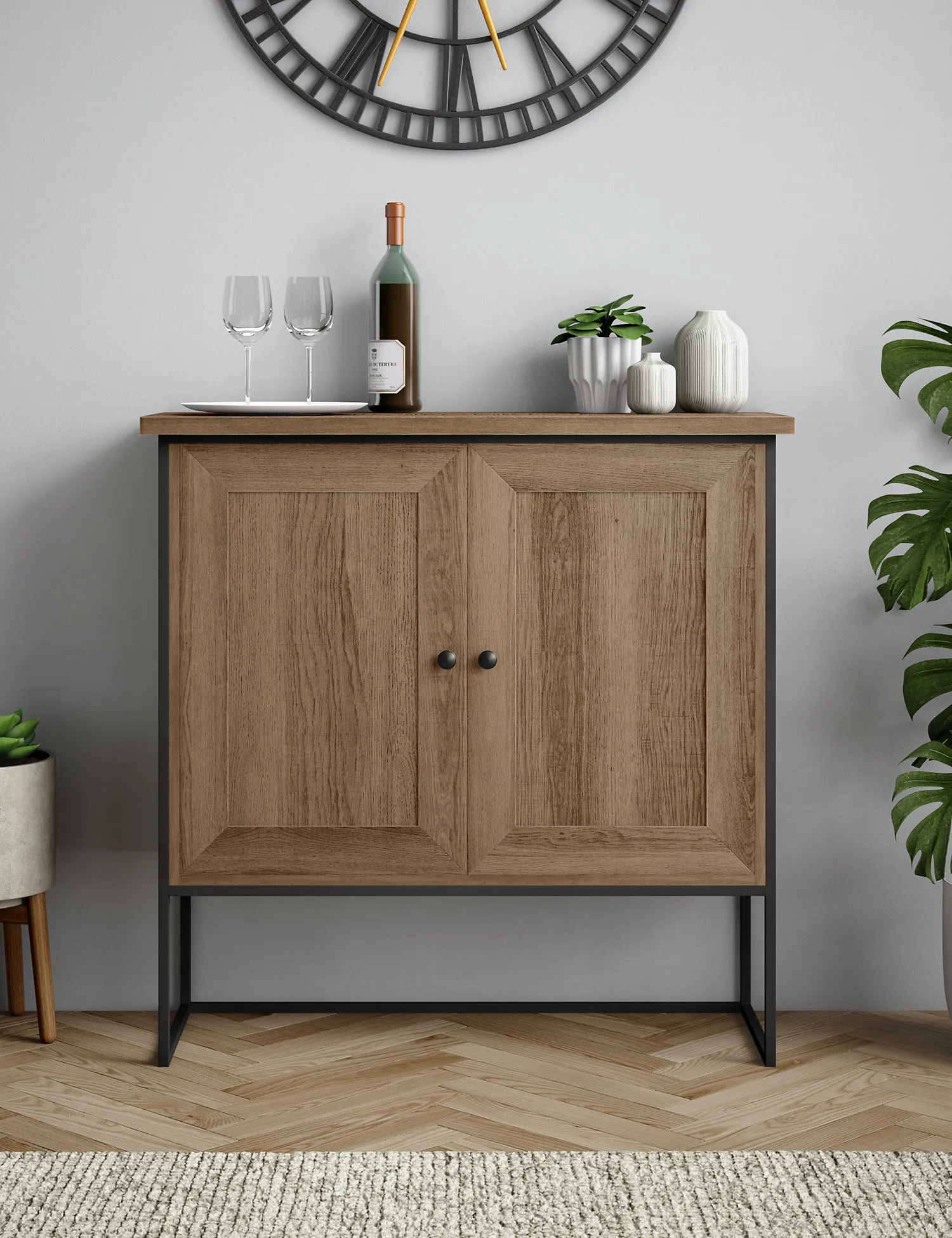 M&S Sanford Parquet Drinks Cabinet
