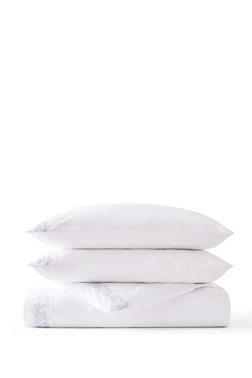 CHRISTY 'Mistletoe' Romance Design Cotton Duvet Cover Set in Duck Egg Blue 2