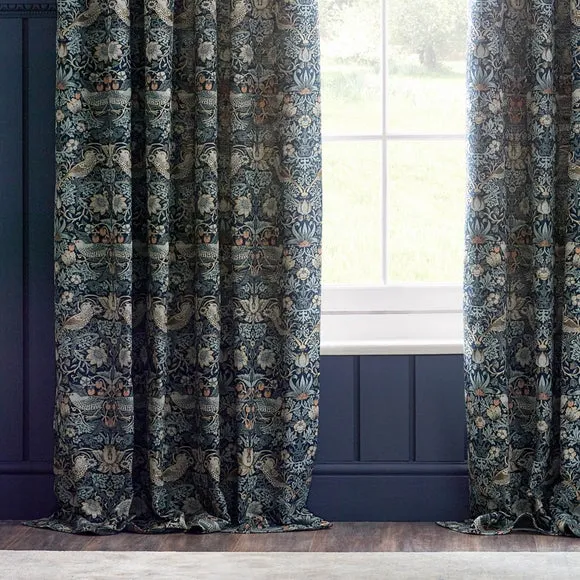 Morris & Co. Strawberry Thief Jacquard Pencil Pleat Curtains 4