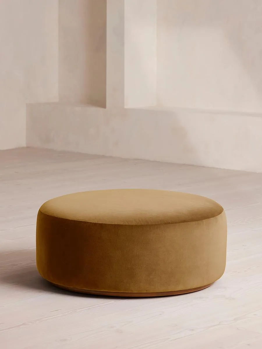Aline Ottoman, Velvet, Mustard
