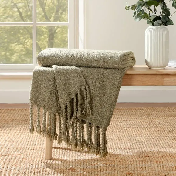 Lillie Boucle Throw Blanket, 130cm x 180cm